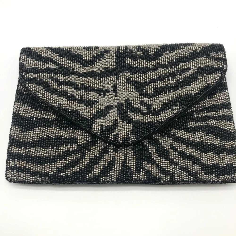Handmade Beaded Animal Print Clutch or Crossbody